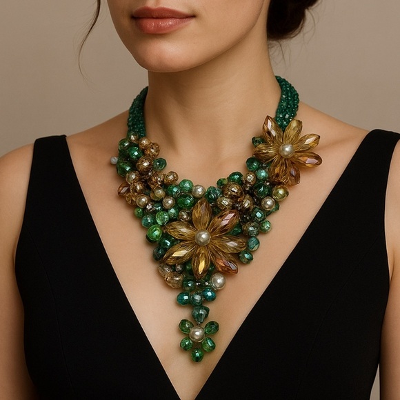 Vintage Baroque Pearl and Beaded Large Avant Garde Statement Necklace - Picture 4 of 13